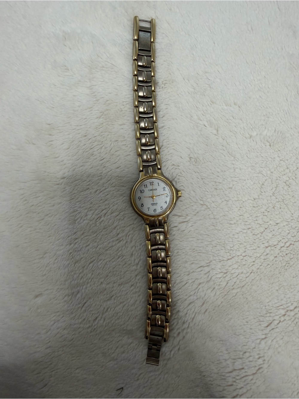 Two-Tone Gold and Silver Women’s Bracelet Watch - Elegant White Dial